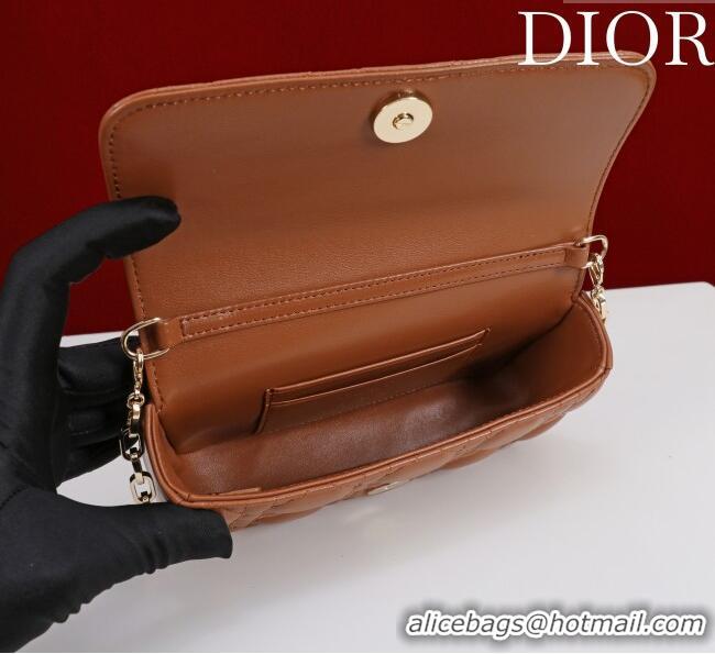 Buy Classic Dior My Dior - Dior Talk Phone Pouch in Cannage Lambskin Leather 9149 Brown 2025