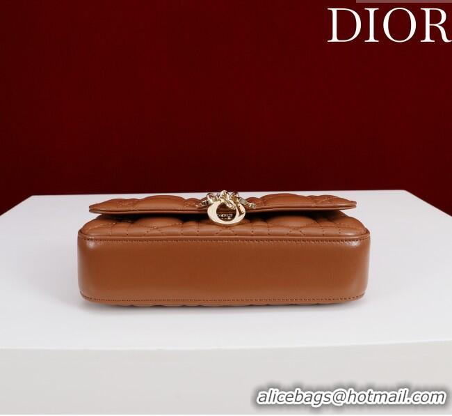 Buy Classic Dior My Dior - Dior Talk Phone Pouch in Cannage Lambskin Leather 9149 Brown 2025