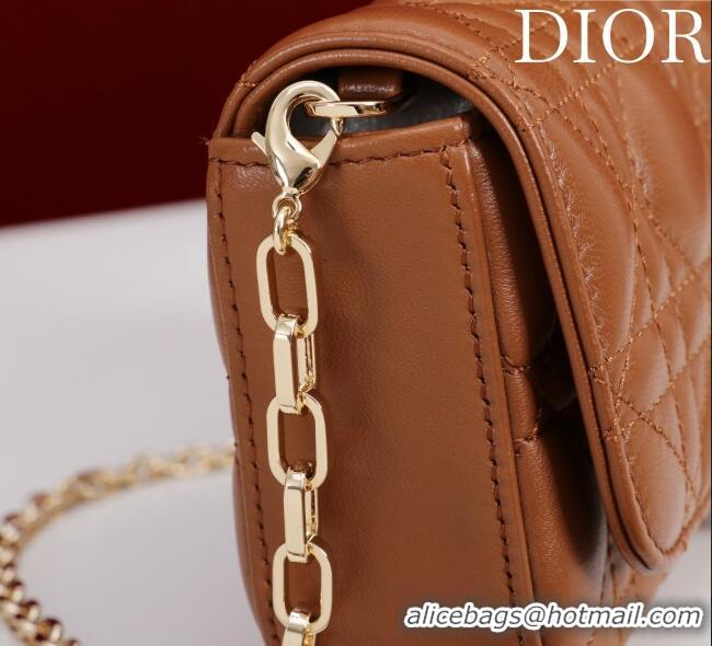Buy Classic Dior My Dior - Dior Talk Phone Pouch in Cannage Lambskin Leather 9149 Brown 2025