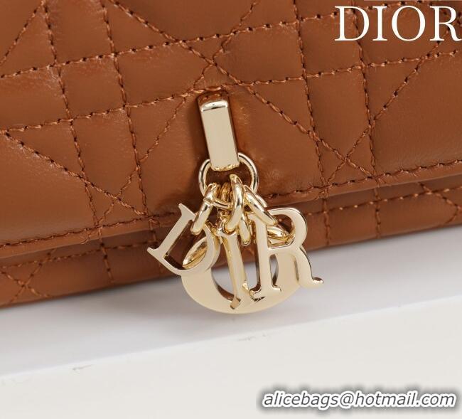 Buy Classic Dior My Dior - Dior Talk Phone Pouch in Cannage Lambskin Leather 9149 Brown 2025