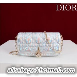 Original Cheap Dior My Dior - Dior Talk Phone Pouch in Cannage Iridescent Leather 9149 Silver 2025