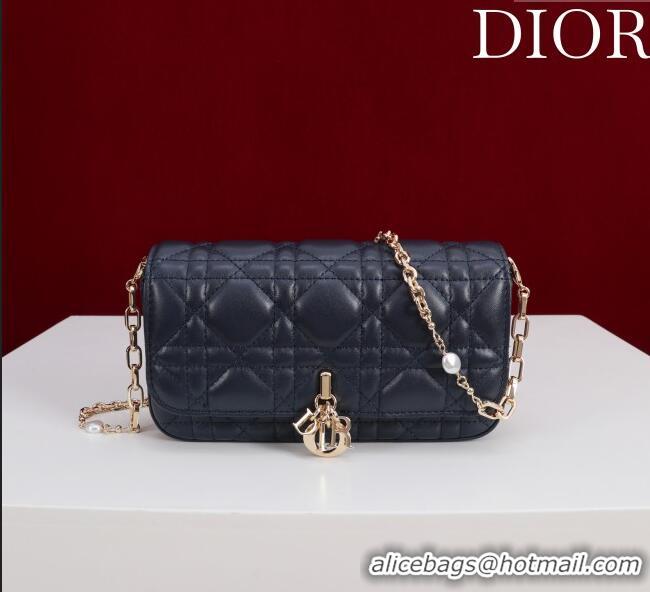 Reasonable Price Dior My Dior - Dior Talk Phone Pouch in Cannage Lambskin Leather 9149 Dark Blue 2025