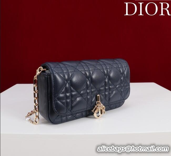 Reasonable Price Dior My Dior - Dior Talk Phone Pouch in Cannage Lambskin Leather 9149 Dark Blue 2025