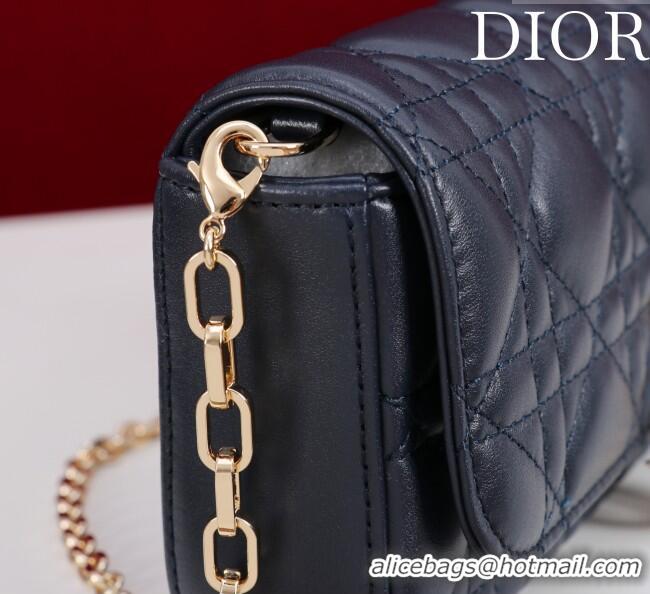 Reasonable Price Dior My Dior - Dior Talk Phone Pouch in Cannage Lambskin Leather 9149 Dark Blue 2025