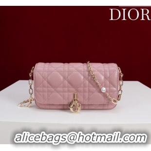Best Price Dior My Dior - Dior Talk Phone Pouch in Cannage Lambskin Leather 9149 Blossom Pink 2025
