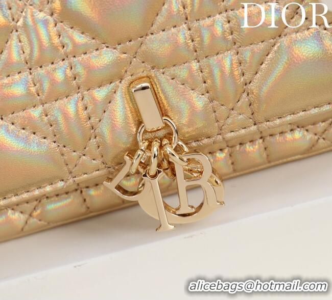 Market Sells Dior My Dior - Dior Talk Phone Pouch in Cannage Iridescent Leather 9149 Gold 2025