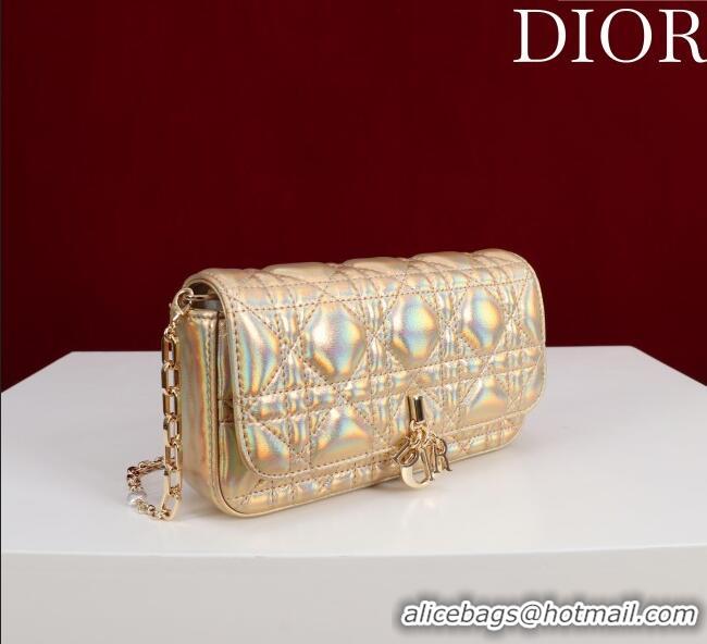Market Sells Dior My Dior - Dior Talk Phone Pouch in Cannage Iridescent Leather 9149 Gold 2025