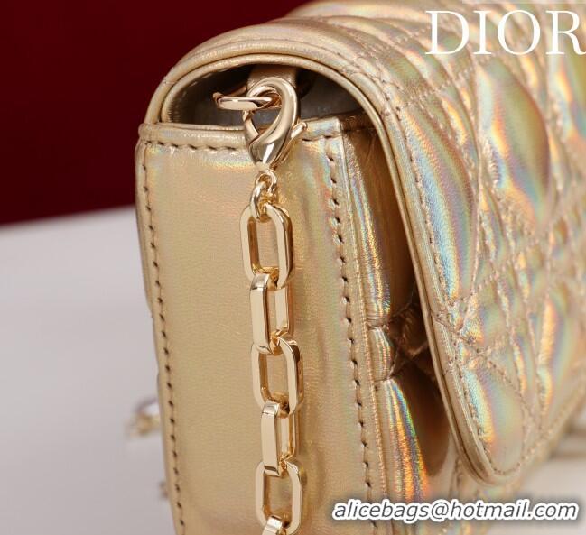 Market Sells Dior My Dior - Dior Talk Phone Pouch in Cannage Iridescent Leather 9149 Gold 2025