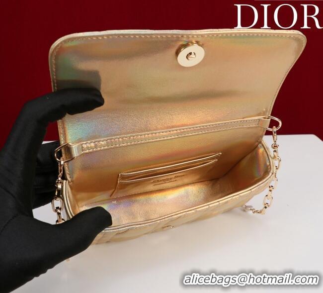 Market Sells Dior My Dior - Dior Talk Phone Pouch in Cannage Iridescent Leather 9149 Gold 2025