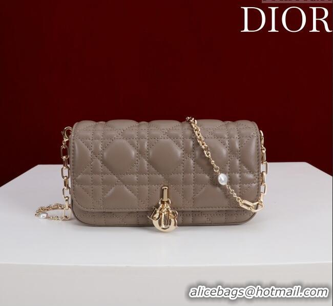 Modern Classic Dior My Dior - Dior Talk Phone Pouch in Cannage Lambskin Leather 9149 Taupe 2025