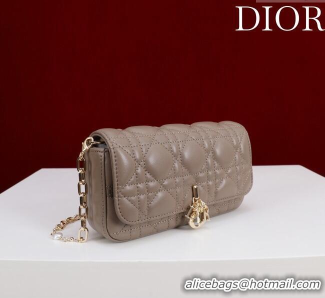 Modern Classic Dior My Dior - Dior Talk Phone Pouch in Cannage Lambskin Leather 9149 Taupe 2025
