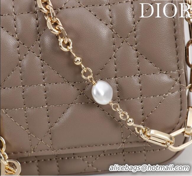 Modern Classic Dior My Dior - Dior Talk Phone Pouch in Cannage Lambskin Leather 9149 Taupe 2025