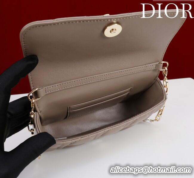 Modern Classic Dior My Dior - Dior Talk Phone Pouch in Cannage Lambskin Leather 9149 Taupe 2025