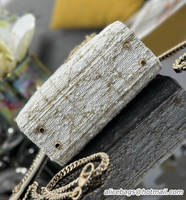 Grade Quality Dior Mini Lady Bag in Tweed 0929 White 2025