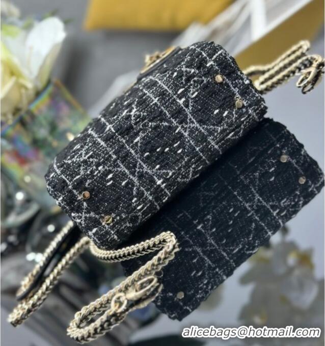 Buy Discount Dior Mini Lady Bag in Tweed 0929 Black 2025