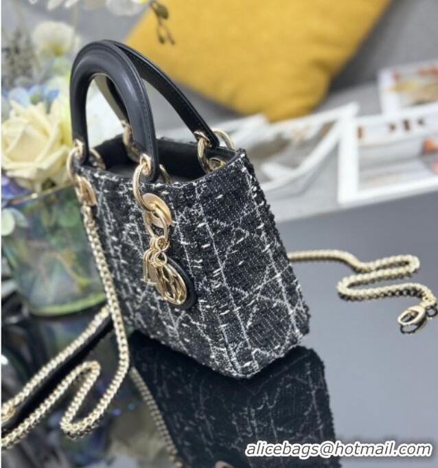 Buy Discount Dior Mini Lady Bag in Tweed 0929 Black 2025
