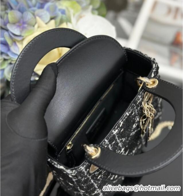Buy Discount Dior Mini Lady Bag in Tweed 0929 Black 2025