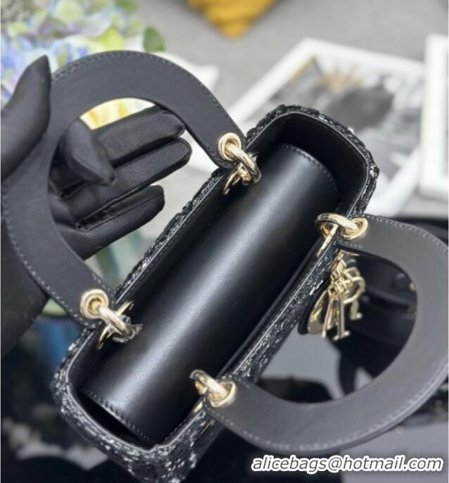 Best Price Dior Small Lady My ABCDior Bag in Tweed 0929 Black 2025
