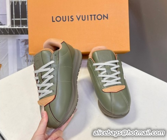 Top Design Louis Vuitton LV BUTTERSOFT Sneakers in Calf Leather Green 2025 1AIKDJ 0829058