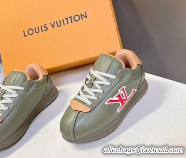Top Design Louis Vuitton LV BUTTERSOFT Sneakers in Calf Leather Green 2025 1AIKDJ 0829058