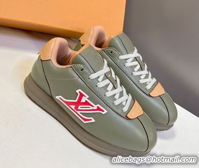 Top Design Louis Vuitton LV BUTTERSOFT Sneakers in Calf Leather Green 2025 1AIKDJ 0829058