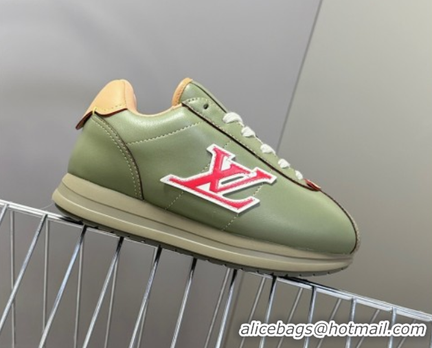Top Design Louis Vuitton LV BUTTERSOFT Sneakers in Calf Leather Green 2025 1AIKDJ 0829058