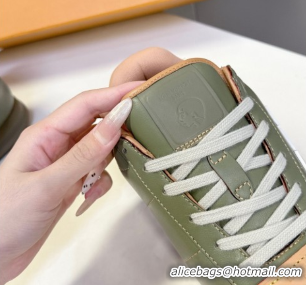 Top Design Louis Vuitton LV BUTTERSOFT Sneakers in Calf Leather Green 2025 1AIKDJ 0829058