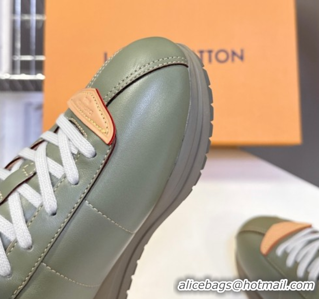 Top Design Louis Vuitton LV BUTTERSOFT Sneakers in Calf Leather Green 2025 1AIKDJ 0829058