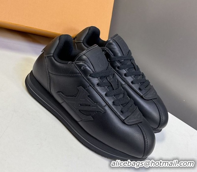 Luxurious Louis Vuitton LV BUTTERSOFT Sneakers in Calf Leather Black 2025 1AIKDJ 0829059