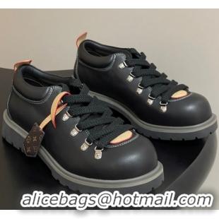 Luxury Cheap Louis Vuitton LV Remix Derby Lace-Ups Shoes 5cm in Plain Leather Black 2025 1AIJ63 0829060