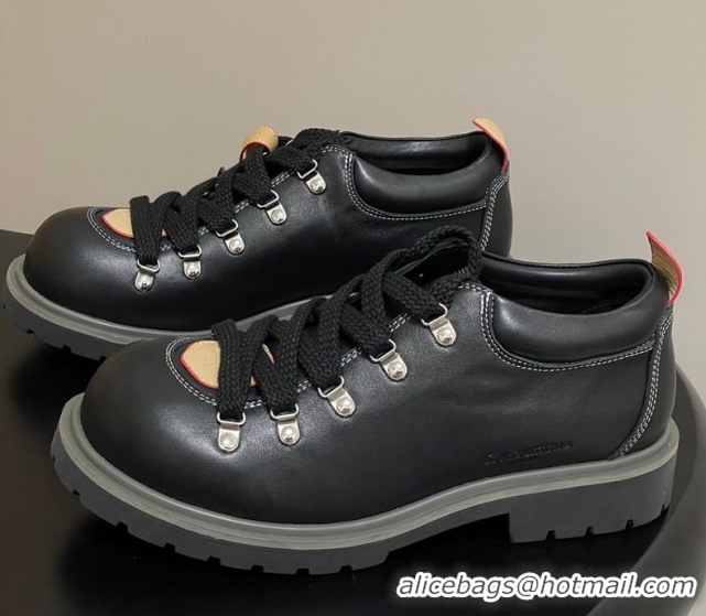 Luxury Cheap Louis Vuitton LV Remix Derby Lace-Ups Shoes 5cm in Plain Leather Black 2025 1AIJ63 0829060