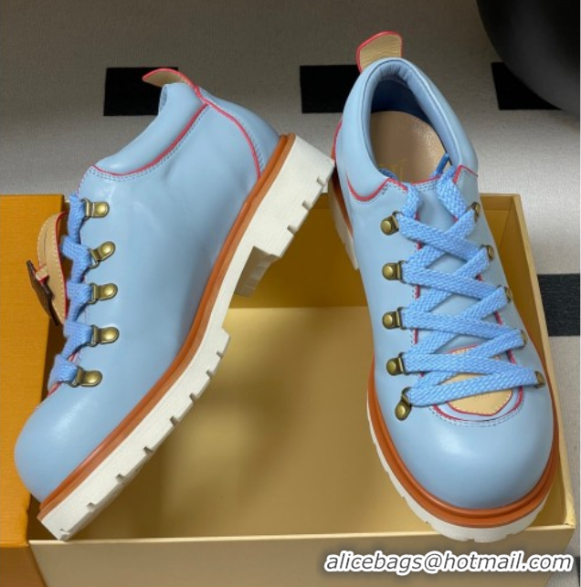 Top Grade Louis Vuitton LV Remix Derby Lace-Ups Shoes 5cm in Plain Leather Blue 2025 1AIJ63 0829061