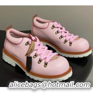 Unique Style Louis Vuitton LV Remix Derby Lace-Ups Shoes 5cm in Plain Leather Pink 2025 1AIJ63 0829062