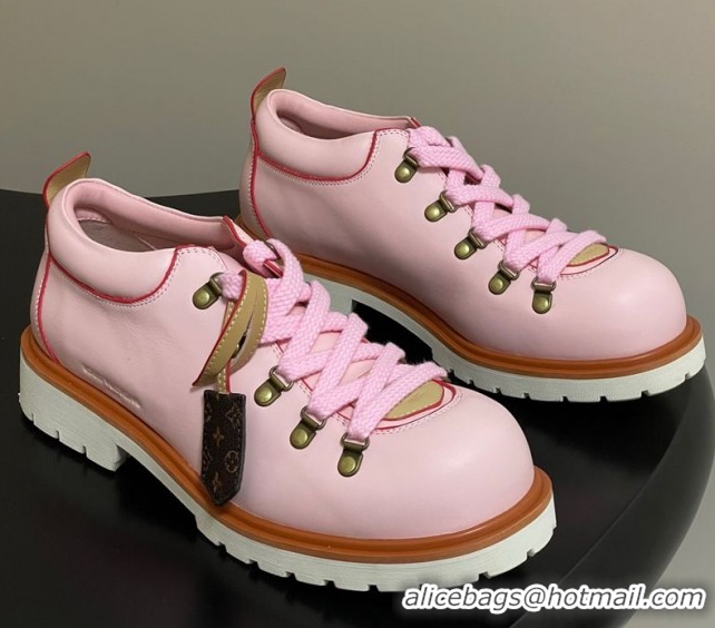 Unique Style Louis Vuitton LV Remix Derby Lace-Ups Shoes 5cm in Plain Leather Pink 2025 1AIJ63 0829062