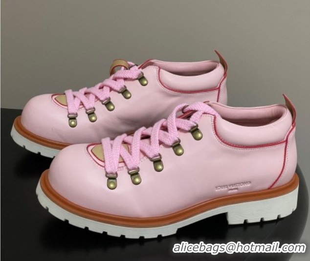 Unique Style Louis Vuitton LV Remix Derby Lace-Ups Shoes 5cm in Plain Leather Pink 2025 1AIJ63 0829062