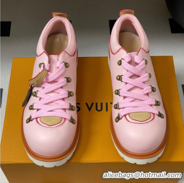 Unique Style Louis Vuitton LV Remix Derby Lace-Ups Shoes 5cm in Plain Leather Pink 2025 1AIJ63 0829062