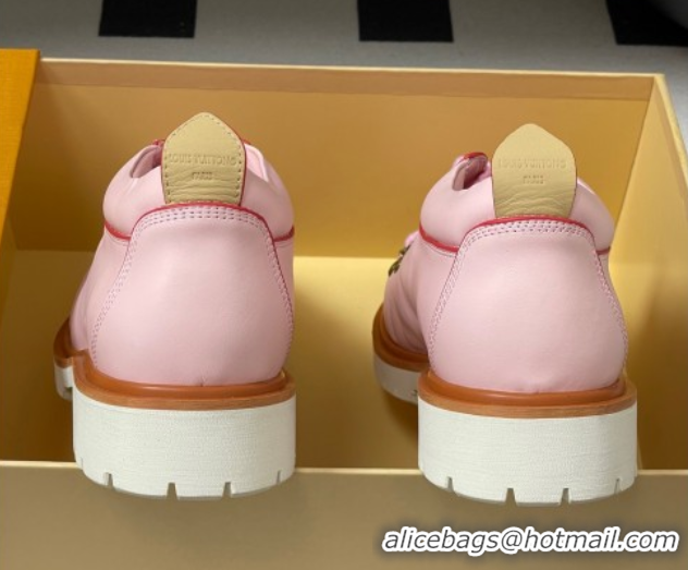 Unique Style Louis Vuitton LV Remix Derby Lace-Ups Shoes 5cm in Plain Leather Pink 2025 1AIJ63 0829062