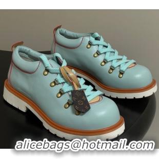 Pretty Style Louis Vuitton LV Remix Derby Lace-Ups Shoes 5cm in Plain Leather Green 2025 1AIJ63 0829063