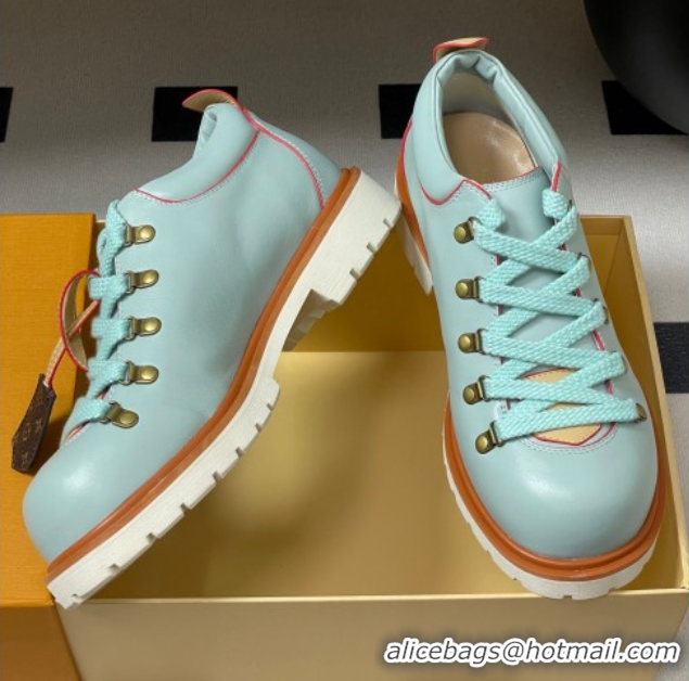 Pretty Style Louis Vuitton LV Remix Derby Lace-Ups Shoes 5cm in Plain Leather Green 2025 1AIJ63 0829063
