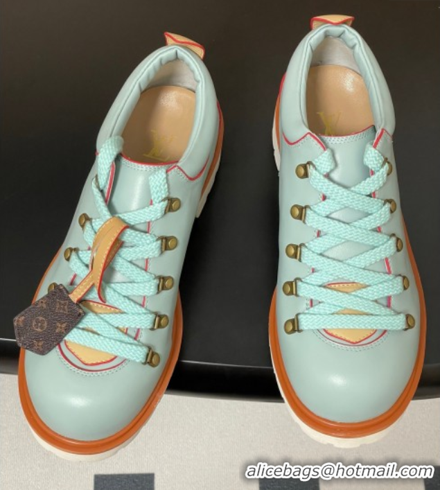 Pretty Style Louis Vuitton LV Remix Derby Lace-Ups Shoes 5cm in Plain Leather Green 2025 1AIJ63 0829063
