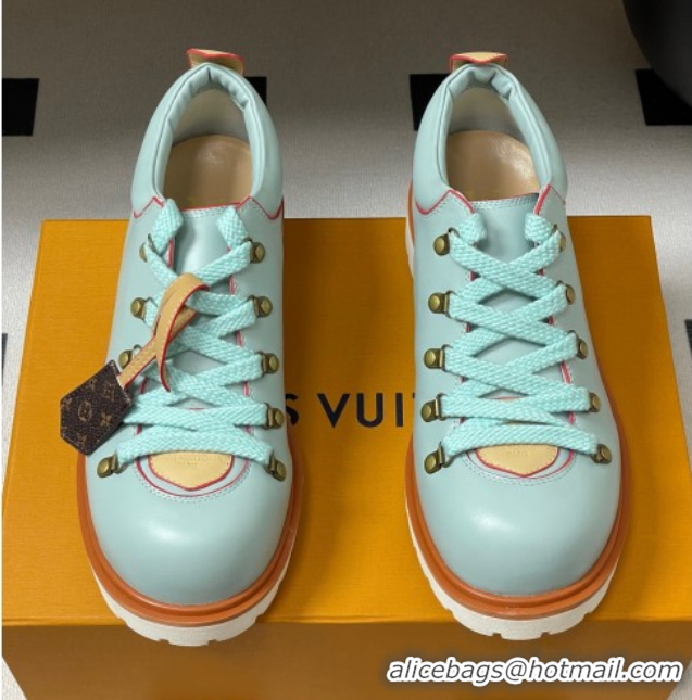 Pretty Style Louis Vuitton LV Remix Derby Lace-Ups Shoes 5cm in Plain Leather Green 2025 1AIJ63 0829063