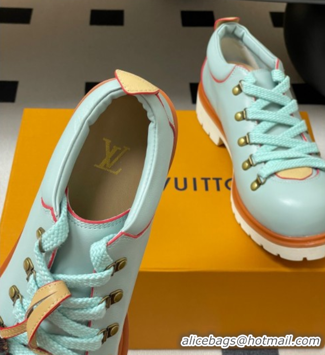 Pretty Style Louis Vuitton LV Remix Derby Lace-Ups Shoes 5cm in Plain Leather Green 2025 1AIJ63 0829063