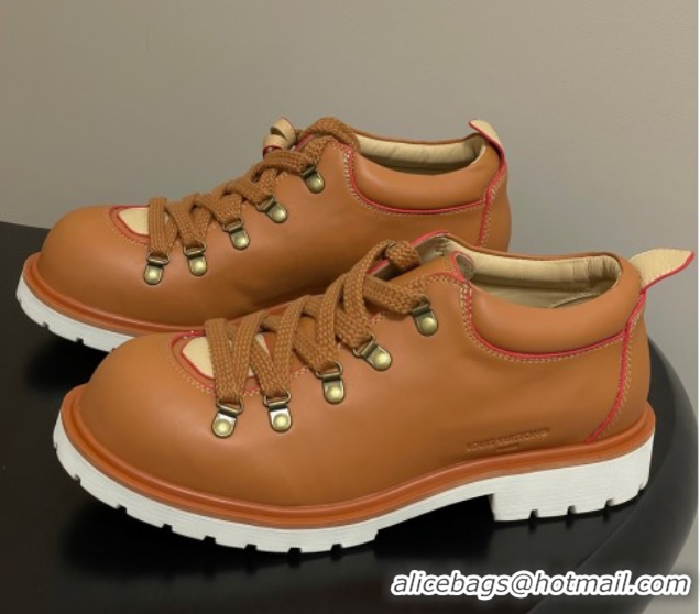 Good Looking Louis Vuitton LV Remix Derby Lace-Ups Shoes 5cm in Plain Leather Brown 2025 1AIJ63 0829064
