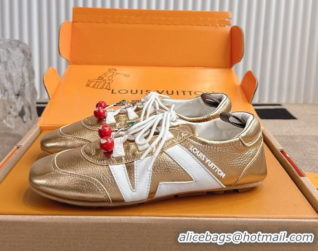 Best Product Louis Vuitton LV Sneakerina in Grained Leather Gold 2025 1AHOJD 0829066