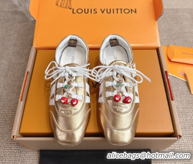 Best Product Louis Vuitton LV Sneakerina in Grained Leather Gold 2025 1AHOJD 0829066