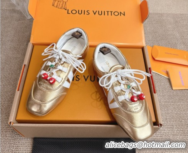 Best Product Louis Vuitton LV Sneakerina in Grained Leather Gold 2025 1AHOJD 0829066