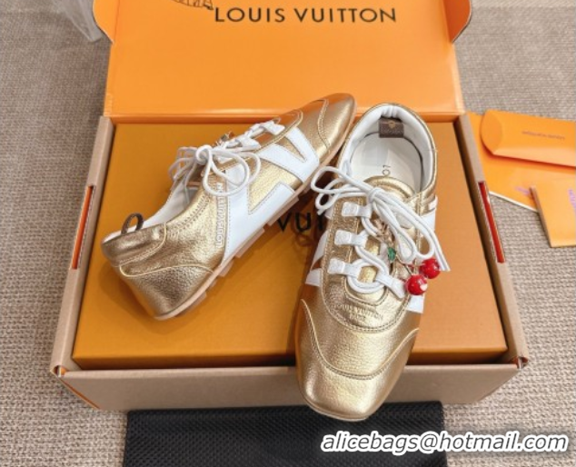 Best Product Louis Vuitton LV Sneakerina in Grained Leather Gold 2025 1AHOJD 0829066