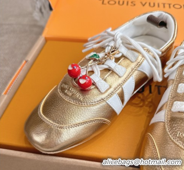 Best Product Louis Vuitton LV Sneakerina in Grained Leather Gold 2025 1AHOJD 0829066