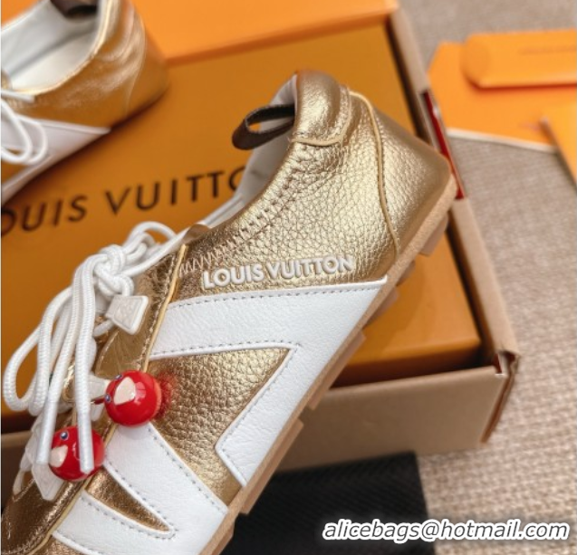 Best Product Louis Vuitton LV Sneakerina in Grained Leather Gold 2025 1AHOJD 0829066