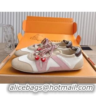 Shop Duplicate Louis Vuitton LV Sneakerina in Suede and Knit White 0829068